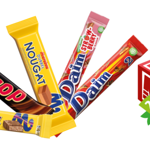 daim, daim  strawberry, japp, dubbel nougat tai/ eller pigall suklaapatukat/chokladstänger