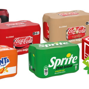 coca-cola zero, fanta zero, dr. pepper zero tai/eller sprite zero 6-pack